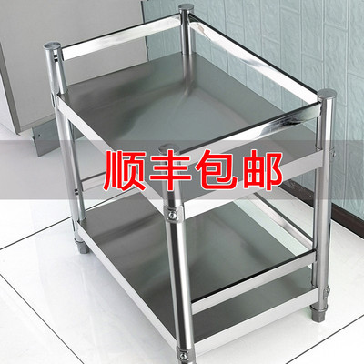 微波炉支架落地二层2厨房置物架收纳货架家用储物不锈钢放锅架子3