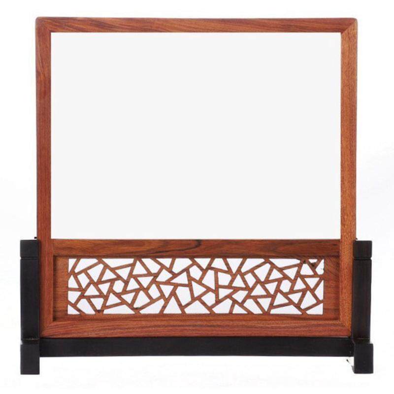 屏风隔断入户摆台红木插屏玄关实木台屏装裱相框复古装饰创意摆件