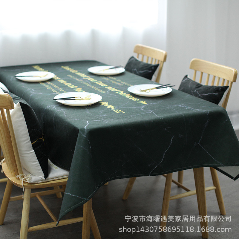 遇美大理石餐布欧式创意摄影桌布台布简约布艺家居餐厅北欧ins