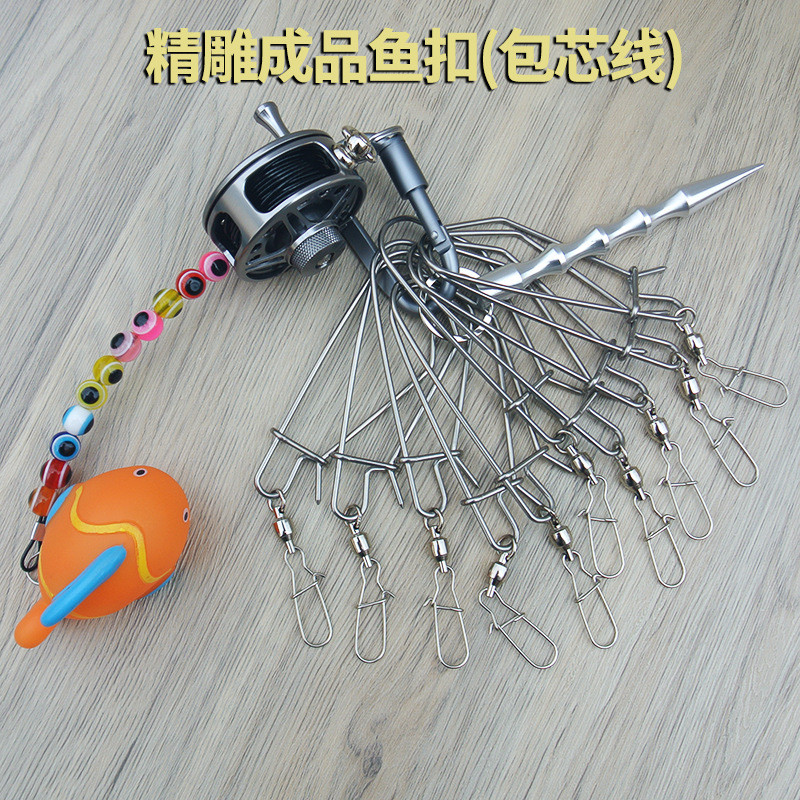 慈溪厂家渔扣轮批发扣活鱼路亚不锈钢扣浮标鱼锁扣伸缩钓鱼轮现货