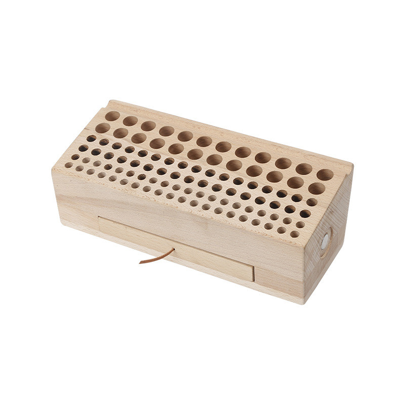升翌创皮革手diy工具缝架榉木98孔带抽屉工具架印花工具架收纳盒