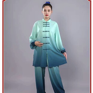 星光麻面料太极服武术服装长袖练功服女男款春秋季练功服厂家