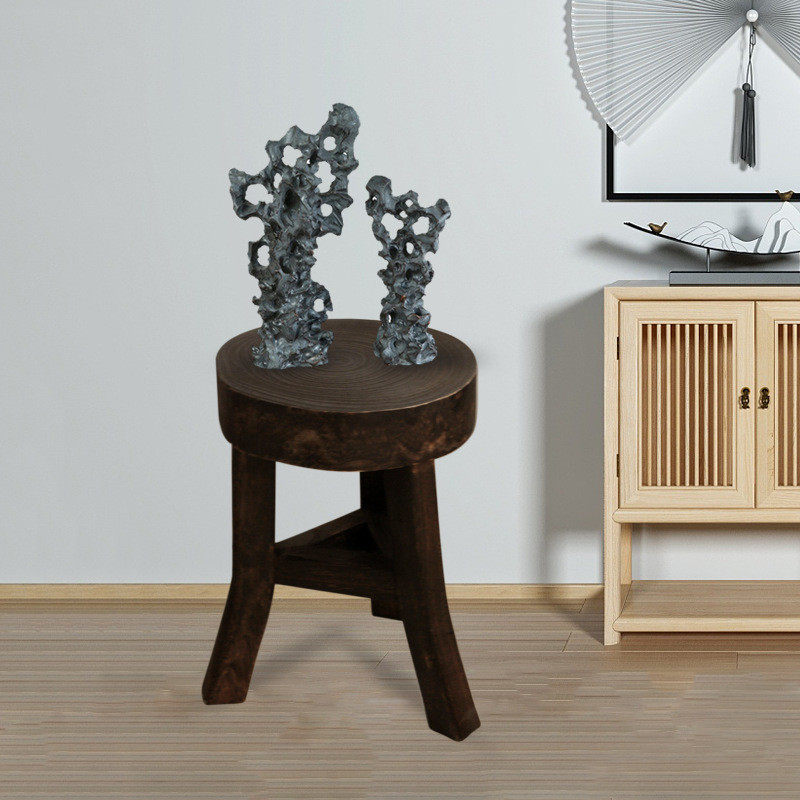 厂家烧桐木实木椅子新中式仿古实木凳子饭店长条圆板凳底座,家居饰品,装饰摆件,淘宝优惠券,粉丝福利购,淘宝优惠卷