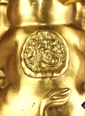 纯黄铜小福猪摆件铜猪十二生肖猪摆设家居装饰品猪金钱工艺品摆件