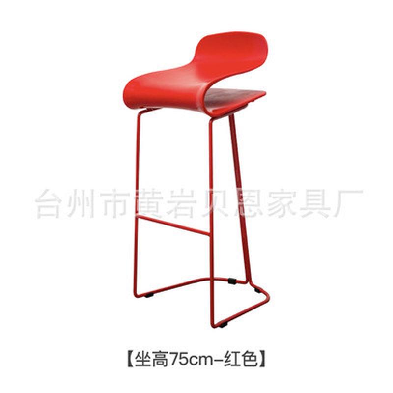 吧椅弹簧铁艺木铁脚北欧吧台椅酒吧休闲网红咖啡店高脚塑料餐椅