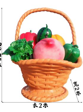 热销水果蔬菜雕塑户外仿真南瓜辣椒番茄白菜丰收节篮农庄果果园大