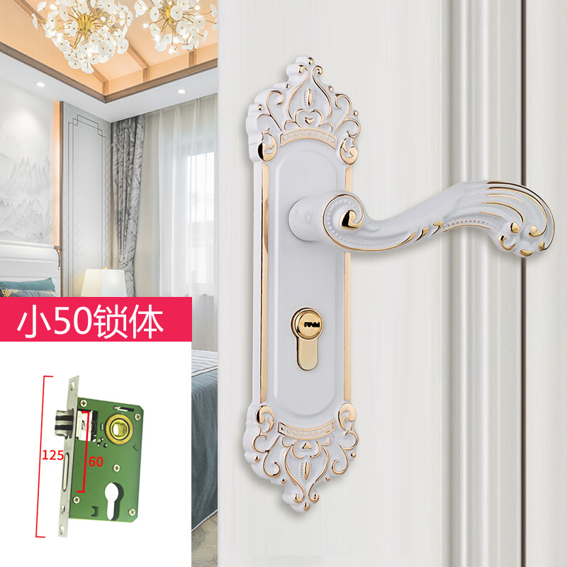 批发欧美式复古室内门锁通用型房间静音实木门锁老式把手换锁卧室