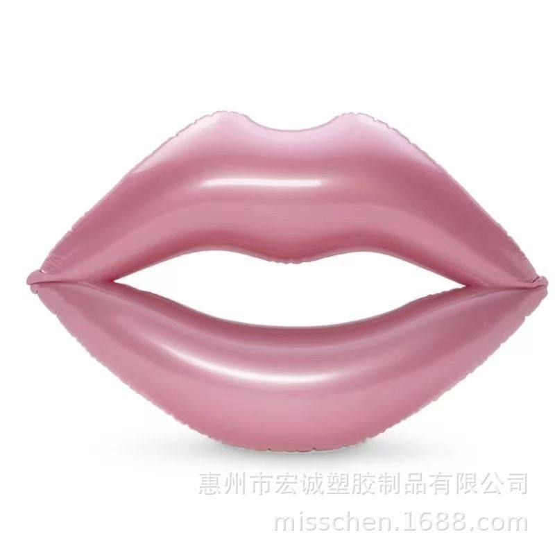 【现货】充气嘴唇浮排红唇香槟床玫瑰金浮粉嘴唇游泳圈/摄影道具