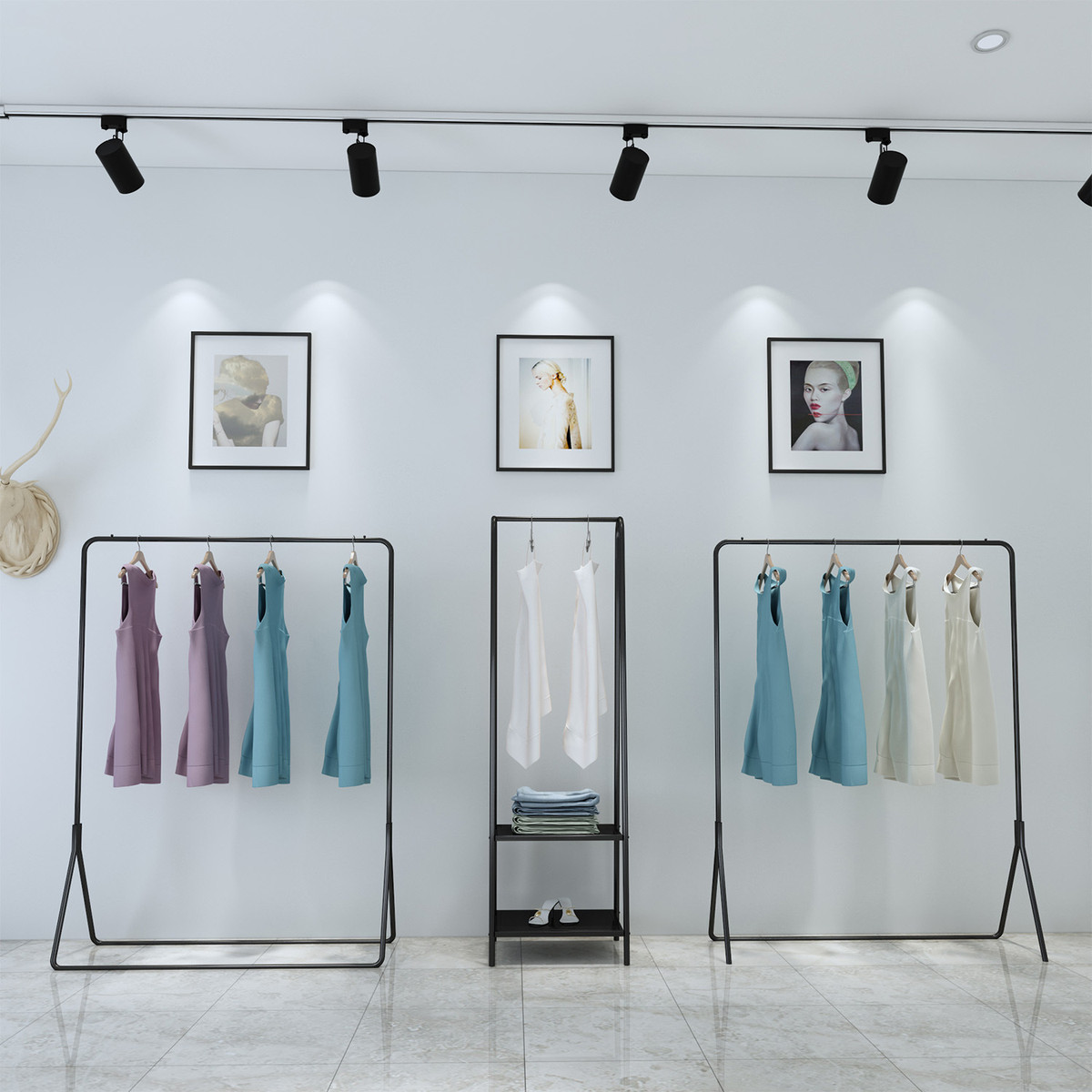 衣服架子服装店展示架落地式挂衣杆童装女装店专用货架中岛架组合