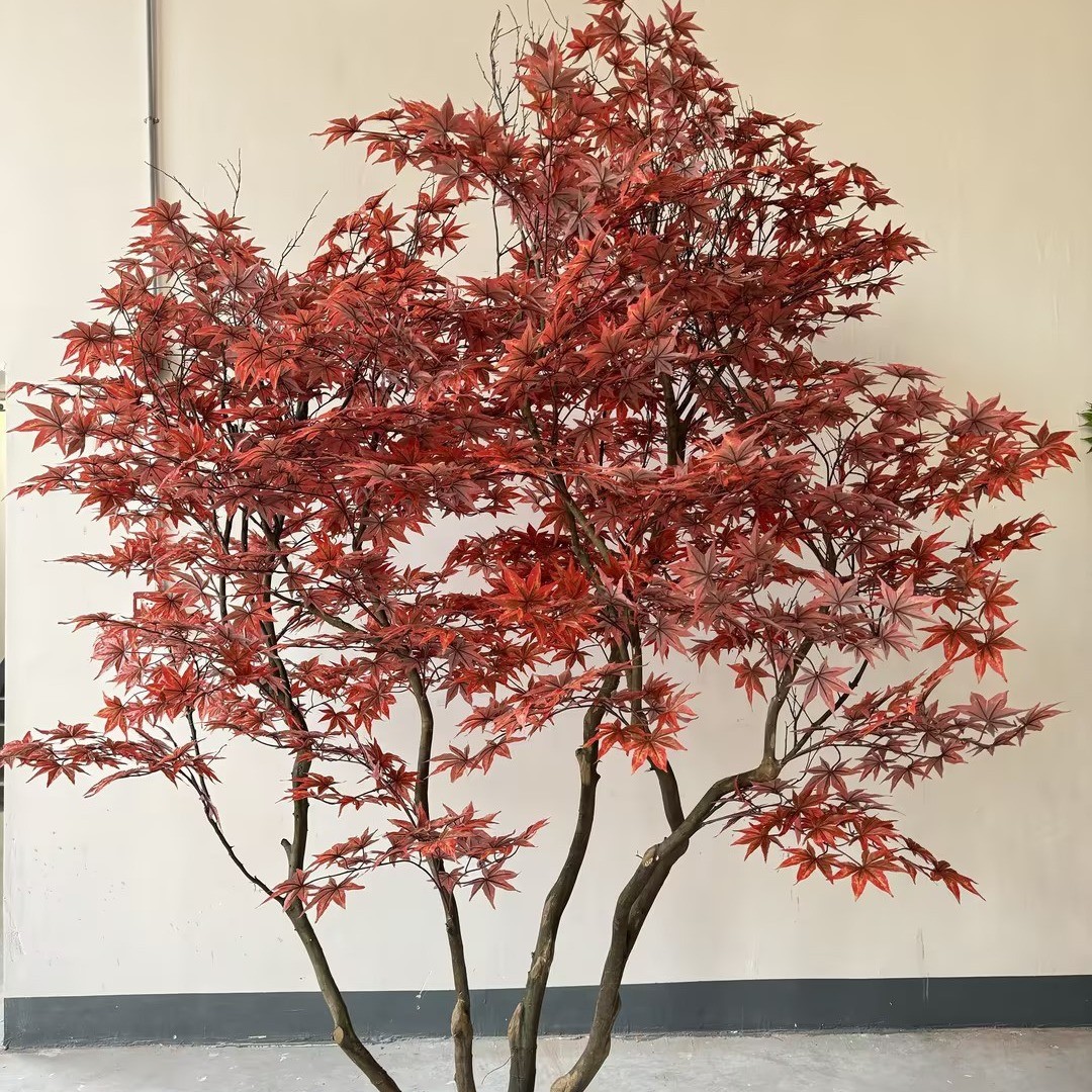 厂家假红枫树盆栽假树大型落地酒店绿植ins风仿真红枫枫树盆