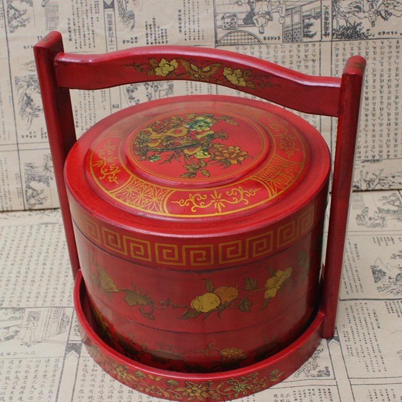 仿古食盒木制果盘篮手提篮礼品篮首饰盒皮盒/婚庆礼品仿古