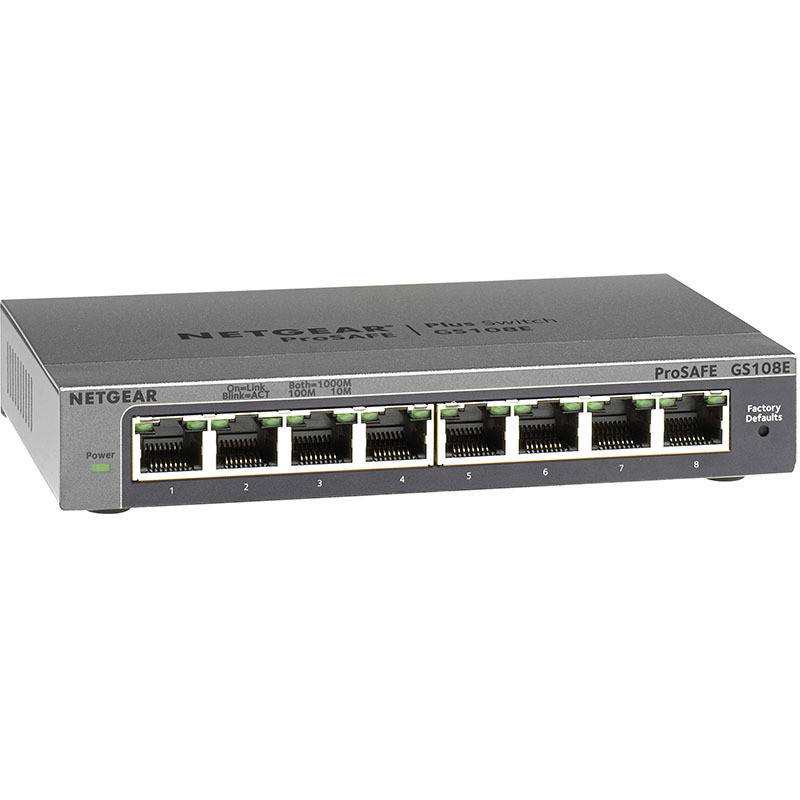 Netgear网件8口千兆GS108E简单网管VLAN链路聚合GS108PE交换机POE
