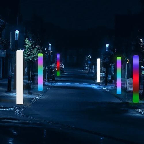 华俊户外景观灯圆柱pe路灯批发防水可做太阳能led庭院灯工程灯