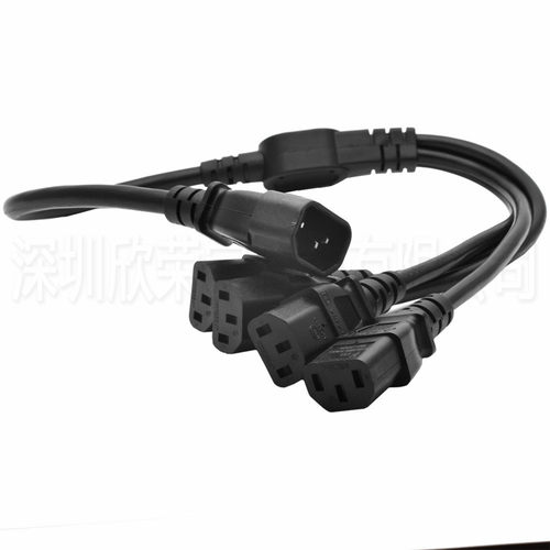 iec320c14字插头转四位c13母品公公品字尾插头连接线y型分路器线