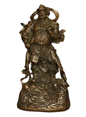 做旧仿古铜四大天王仿紫铜摆件古玩收藏家居办公装饰工艺品古董