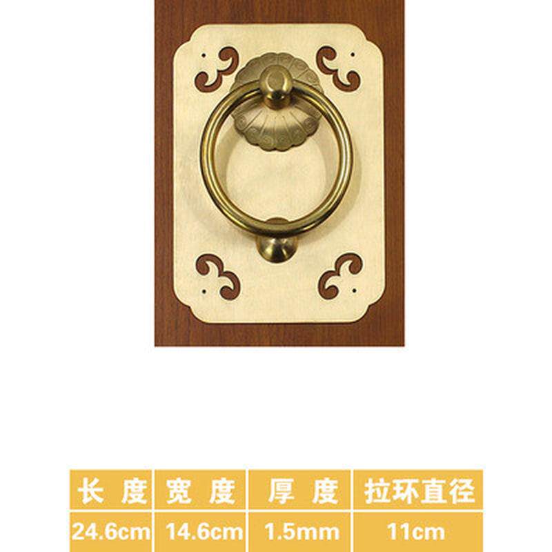 新中式仿古实木大门黄铜门把手门环拉手复古老式别墅双开方形配件