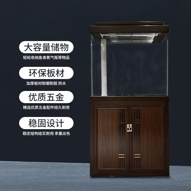 热销金晶五线超白鱼缸客厅生态中小型玻璃鱼缸乌龟金鱼缸办公室水