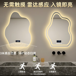 壁挂异形智能镜卫生间浴室镜创意不规则led带灯镜子梳妆台化妆镜