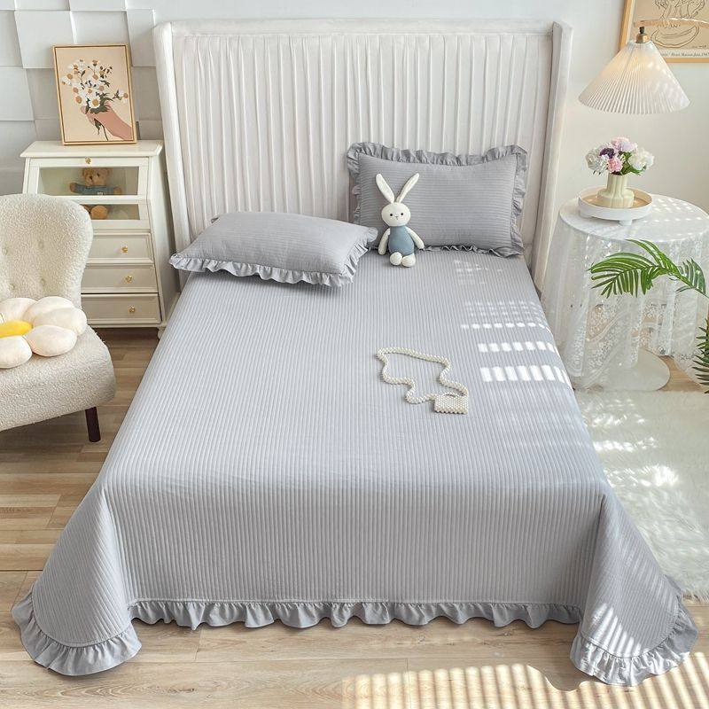 热销韩式双面a类水洗棉夹棉三件套床盖防滑加厚四季通用40支,床上用品,床裙,淘宝优惠券,粉丝福利购,淘宝优惠卷