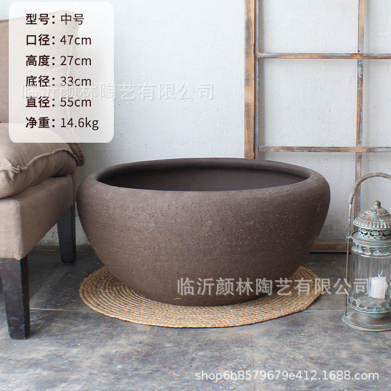 水养盆椭圆盆收口花盆睡莲鱼盆浅盆缸花钵矮盆大口花碗盆拼盘大盆