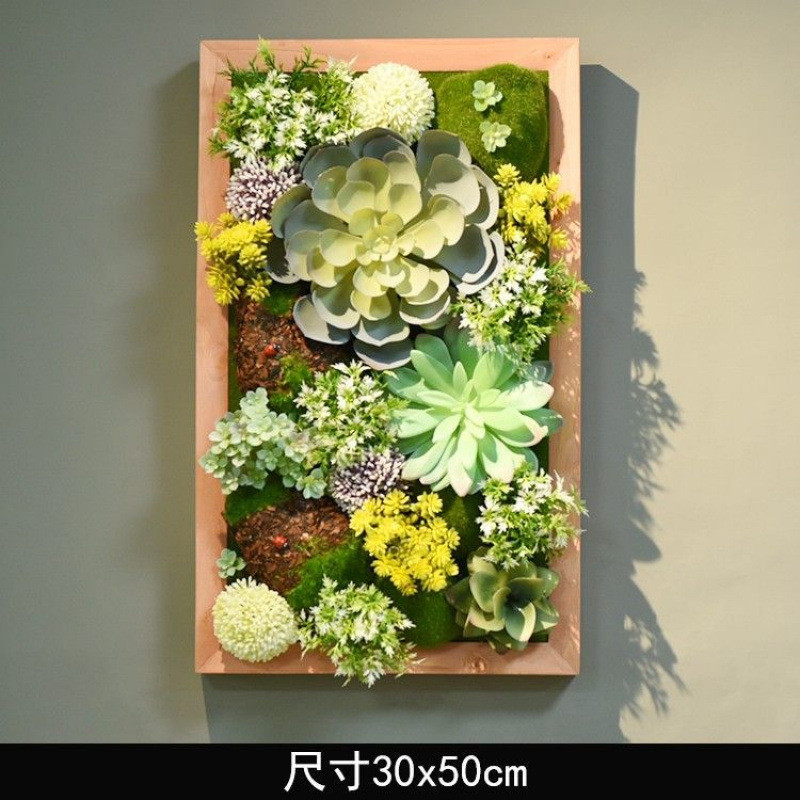 仿真植物墙墙饰背景墙多肉装饰框北欧植物壁挂墙壁挂墙仿真鹿头