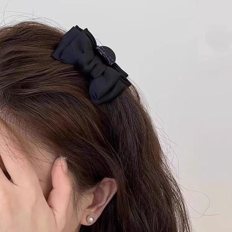新品公主头耳后两侧珍珠发卡蝴蝶结小抓夹头饰女前额刘海碎发侧边