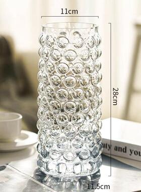 ins风摆件玻璃花瓶高颜值水滴玄关客餐厅花瓶插花高级感装饰品