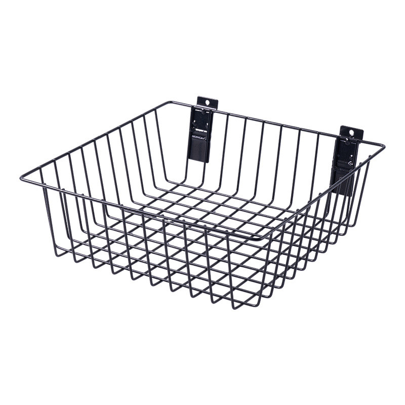 置物篮黑色收纳筐大号收纳篮筐现代简约双钩正方形置物篮批发