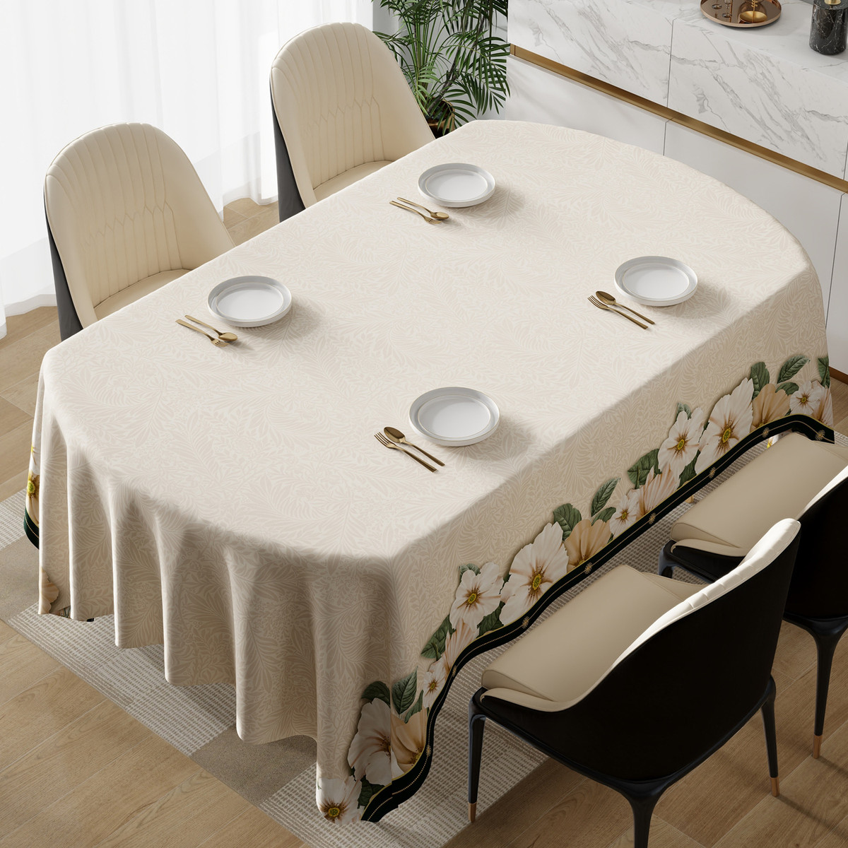 2025新款桌布防水防油免洗防烫茶几椭圆形餐桌家用台布轻奢高级感