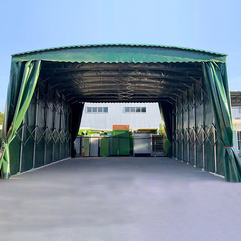 大型折叠推拉棚仓库遮阳蓬雨棚移动式伸缩防雨帐篷户外汽车库活动
