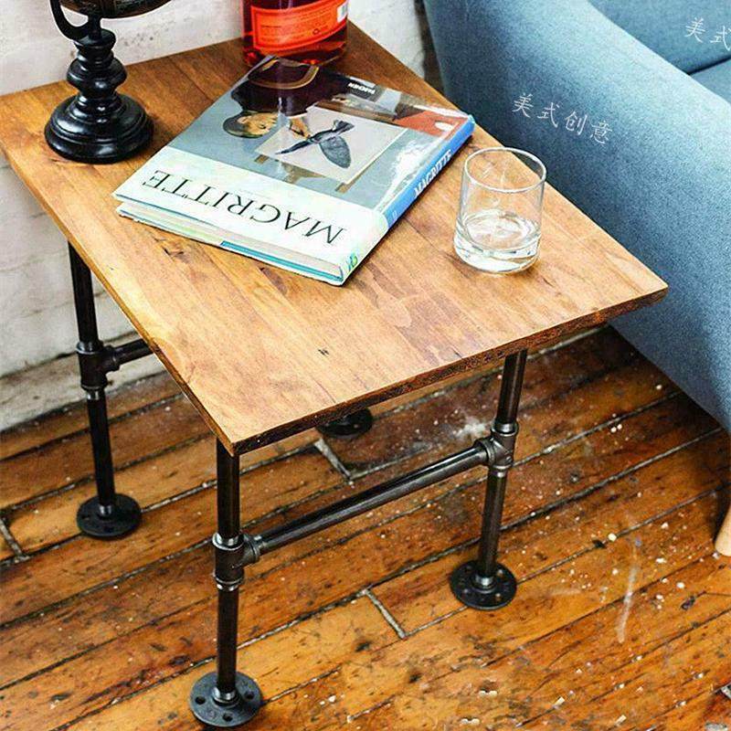 美式铁艺复古家用实木桌家具五金配件桌腿支架水管桌脚