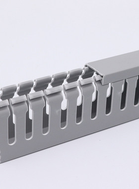 武汉灰色行线槽阻燃绝缘槽弧线槽塑料pvc防方形30153020