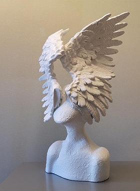 简约现代玄关艺术人物雕塑摆件样板房间售楼处展厅酒店创意摆设品