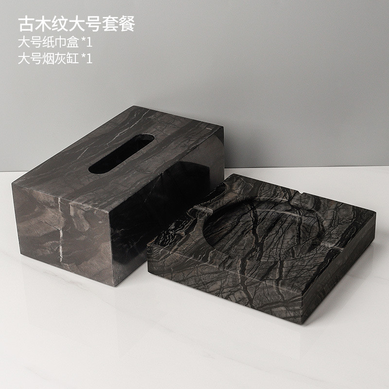 6b76大理石超大号欧式奢华家用烟灰缸客厅办公室摆件简约现代ins