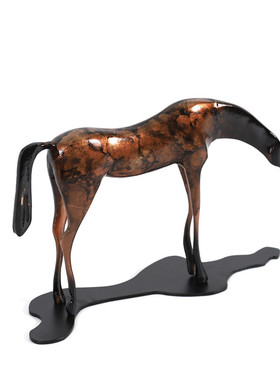 热销现代新中式千里马摆件软装抽象流云几何创意艺术品雕塑装饰品