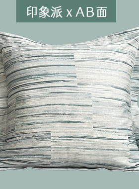 1F13印花靠枕套纯棉双面抱枕套不含芯卧室床上头大靠背65x65x60正