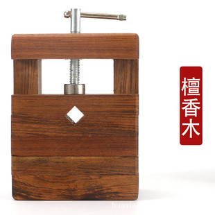 供应纂刻印章工具大号黑檀木印床篆刻方形刻床夹具铜印床品质