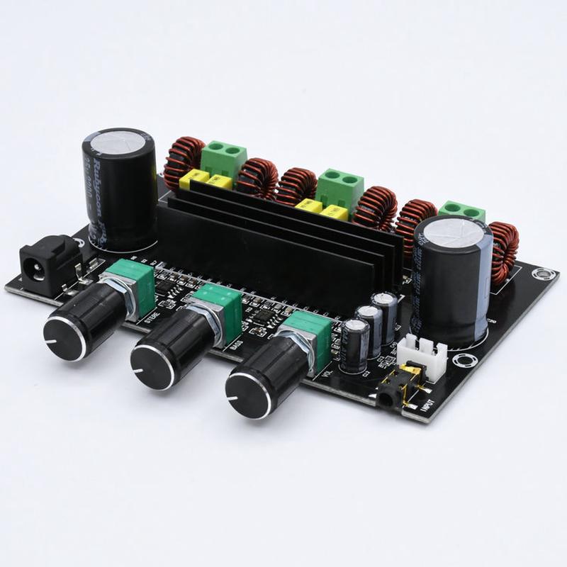 热销XH-M574水晶外壳大功率2.1声道TPA3116D2数字功放板80W+80W+1