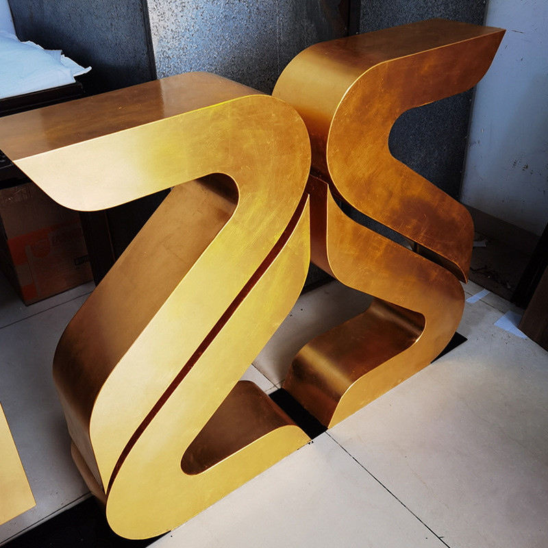 立体直供店面招牌不锈钢贴金字不锈钢黄钛金属双面厂家字广告贴