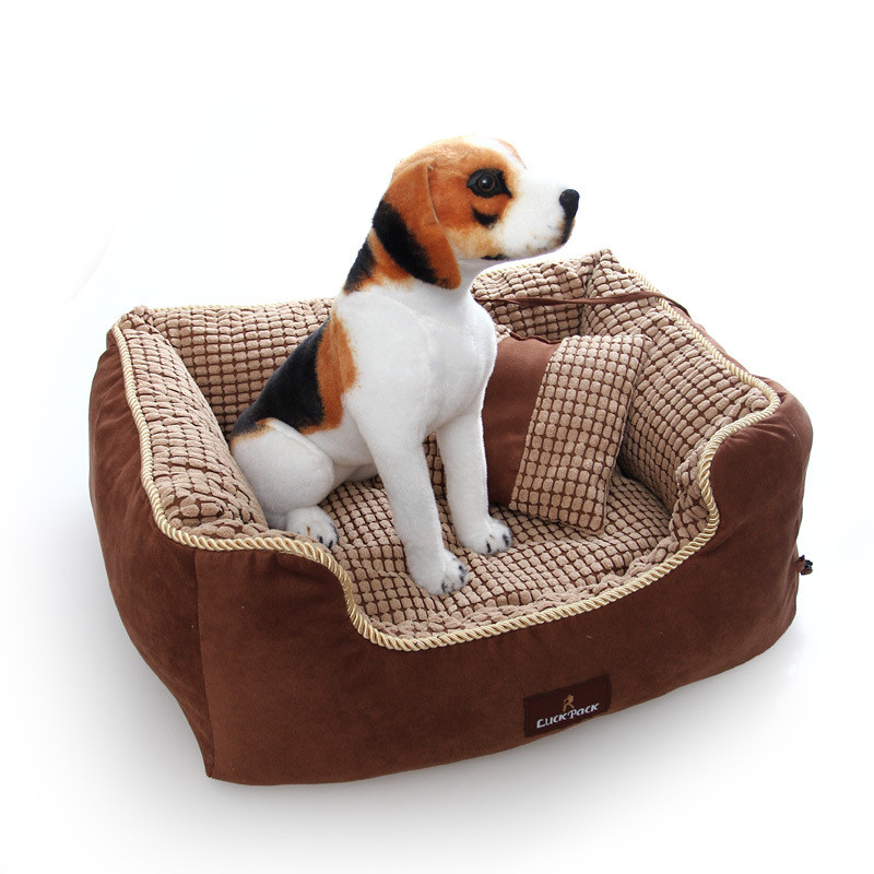 可拆洗狗窝可拆洗猫窝长毛绒保暖深度睡眠圆形垫可拆卸宠物窝狗窝