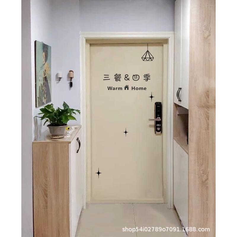 创意门贴纸自粘防盗门入户门改造毛毡毛毡板翻新改色北欧装饰隔音