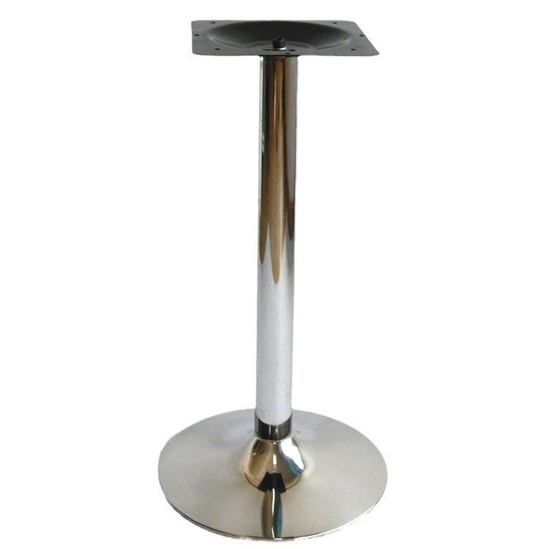 电镀圆餐桌底盘不锈钢亮光桌脚喇叭脚架喇叭桌架家具五金配件批发