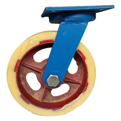 6寸8寸10寸12寸尼龙铸铁脚轮工业超重型滚轮铁芯加厚带刹车脚轮