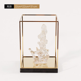 新中式透明太湖石工艺展示架摆件办公室家具玄关柜样板房软装饰品