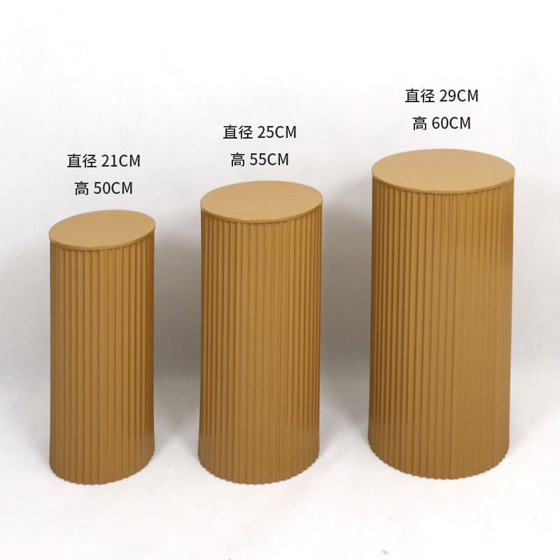 铁艺婚庆道具褶皱路引婚礼派对圆柱甜品台厂家外贸场地布置道具