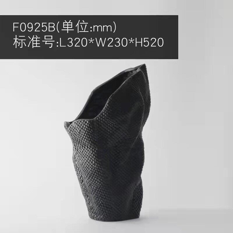 装饰品创意几何树脂鳞片花瓶北欧软装样板间花器客厅茶几简约现代