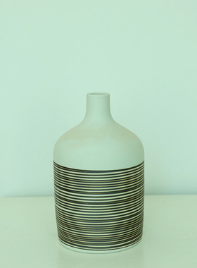 素陶寂陶瓷客厅插花家居创意侘景德镇花瓶摆件风简约陶罐工艺品