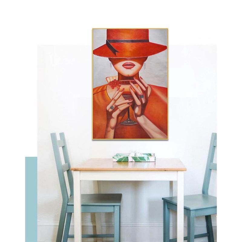 圣仕简约现代有框人物装饰画北欧风格衣帽间礼帽女人酒店室内挂画