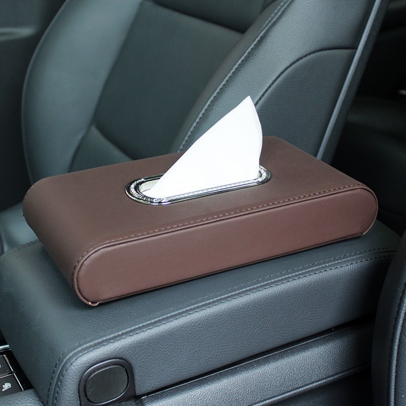 热销hgc【送防滑垫+纸巾】汽车用车载纸巾盒抽纸盒套座扶手箱式镶