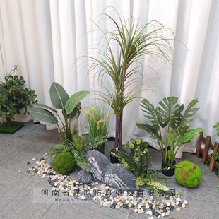 仿真龙血树盆栽绿植造景假植物盆景旅人蕉散尾葵室内景观装 饰假树